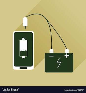 Flat web icon with long shadow mobile charging vector image
