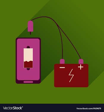 Flat web icon with long shadow mobile charging vector image