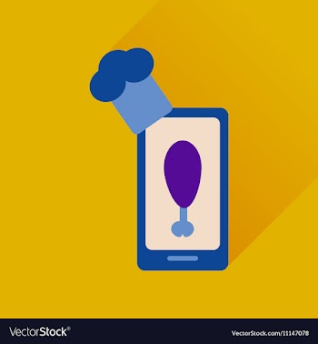 Flat web icon with long shadow mobile chef vector image