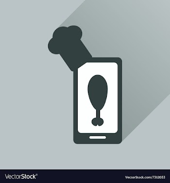 Flat web icon with long shadow mobile chef vector image