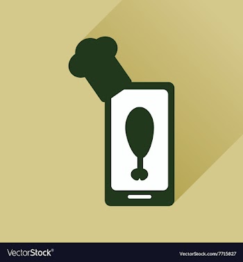Flat web icon with long shadow mobile chef vector image