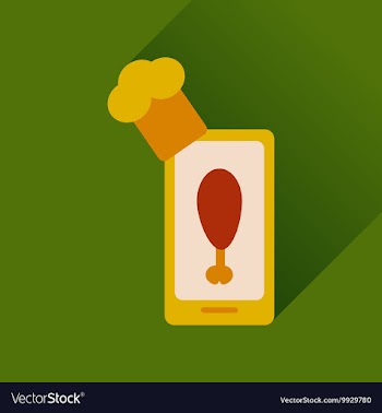 Flat web icon with long shadow mobile chef vector image