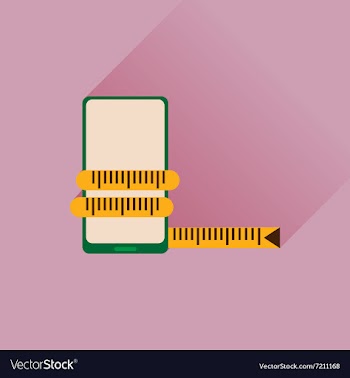 Flat web icon with long shadow mobile diet vector image