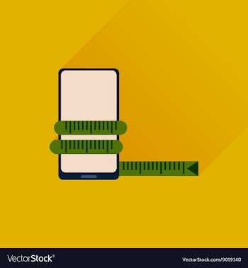 Flat web icon with long shadow mobile diet vector image