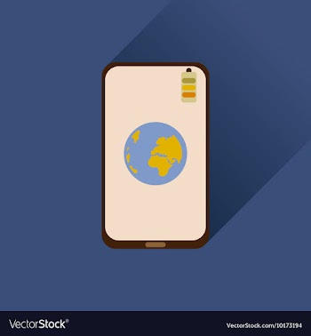 Flat web icon with long shadow Mobile Internet vector image