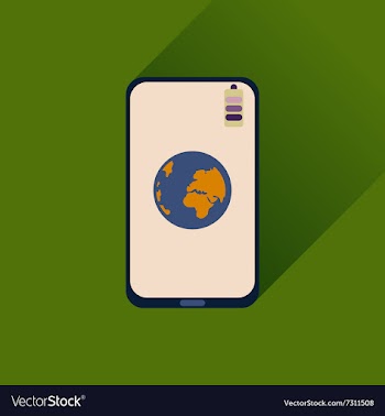 Flat web icon with long shadow Mobile Internet vector image