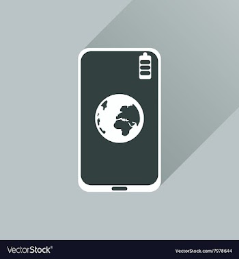 Flat web icon with long shadow Mobile Internet vector image