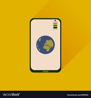 Flat web icon with long shadow Mobile Internet vector image