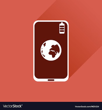 Flat web icon with long shadow Mobile Internet vector image