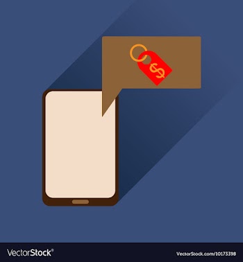 Flat web icon with long shadow mobile money vector image
