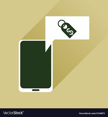 Flat web icon with long shadow mobile money vector image