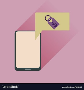 Flat web icon with long shadow mobile money vector image