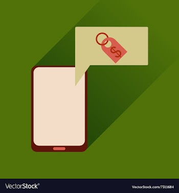Flat web icon with long shadow mobile money vector image