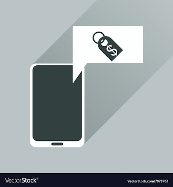 Flat web icon with long shadow mobile money vector image