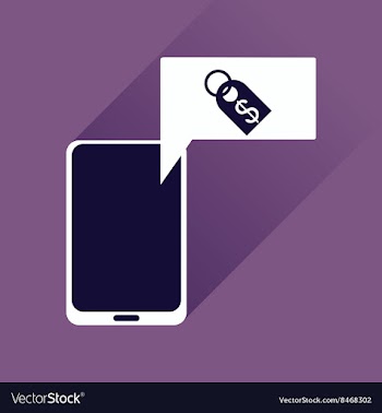 Flat web icon with long shadow mobile money vector image