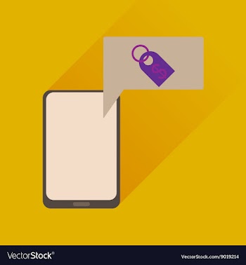 Flat web icon with long shadow mobile money vector image