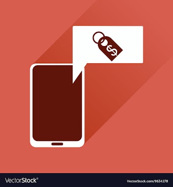 Flat web icon with long shadow mobile money vector image