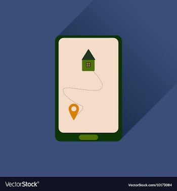 Flat web icon with long shadow mobile navigation vector image