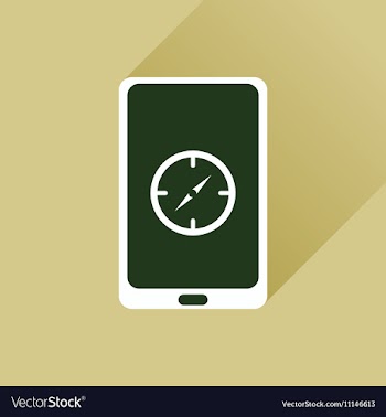 Flat web icon with long shadow mobile navigation vector image