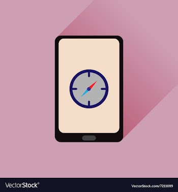 Flat web icon with long shadow mobile navigation vector image