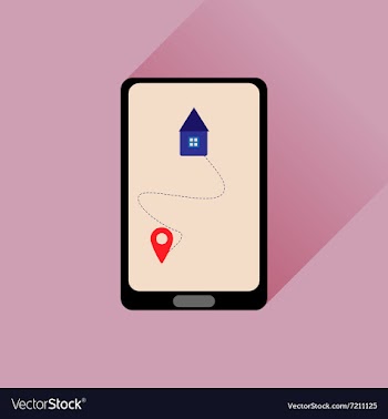 Flat web icon with long shadow mobile navigation vector image