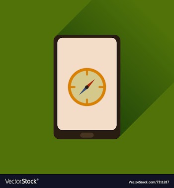 Flat web icon with long shadow mobile navigation vector image