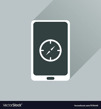 Flat web icon with long shadow mobile navigation vector image