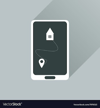 Flat web icon with long shadow mobile navigation vector image