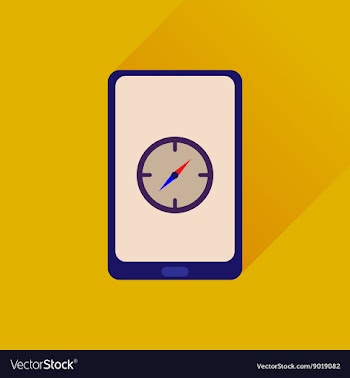 Flat web icon with long shadow mobile navigation vector image