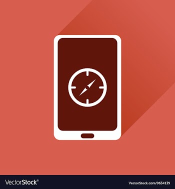 Flat web icon with long shadow mobile navigation vector image