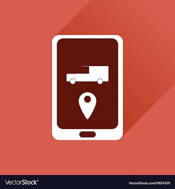 Flat web icon with long shadow mobile navigation vector image