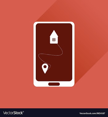 Flat web icon with long shadow mobile navigation vector image