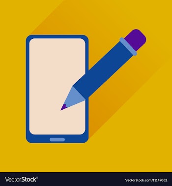 Flat web icon with long shadow mobile notes vector image