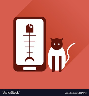 Flat web icon with long shadow mobile pet vector image
