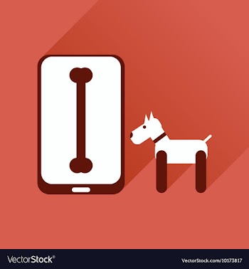 Flat web icon with long shadow mobile pet vector image