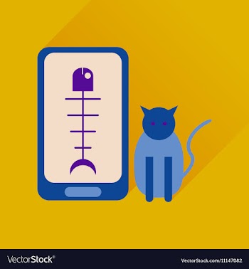 Flat web icon with long shadow mobile pet vector image