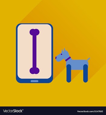 Flat web icon with long shadow mobile pet vector image