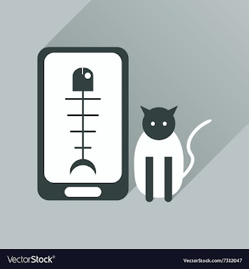 Flat web icon with long shadow mobile pet vector image