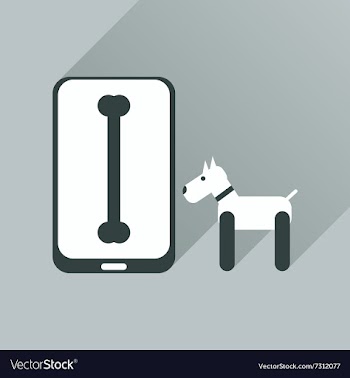 Flat web icon with long shadow mobile pet vector image