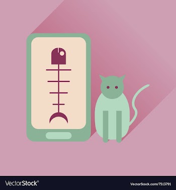 Flat web icon with long shadow mobile pet vector image