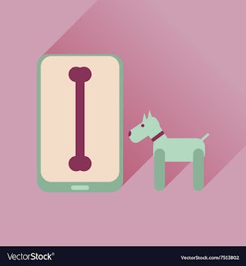 Flat web icon with long shadow mobile pet vector image