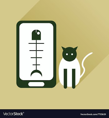 Flat web icon with long shadow mobile pet vector image
