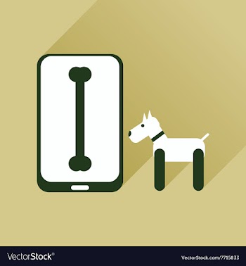 Flat web icon with long shadow mobile pet vector image