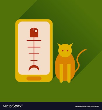 Flat web icon with long shadow mobile pet vector image