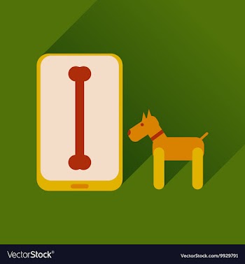 Flat web icon with long shadow mobile pet vector image