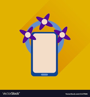 Flat web icon with long shadow mobile phone vector image