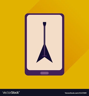 Flat web icon with long shadow mobile phone vector image