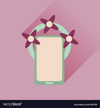 Flat web icon with long shadow mobile phone vector image