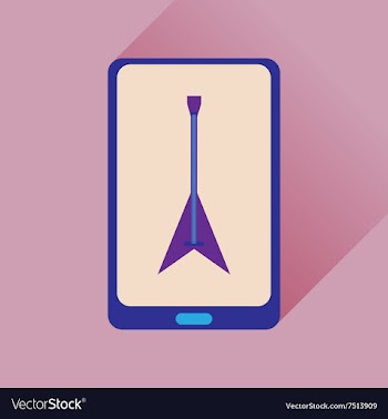 Flat web icon with long shadow mobile phone vector image