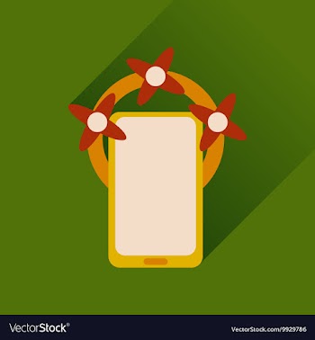 Flat web icon with long shadow mobile phone vector image